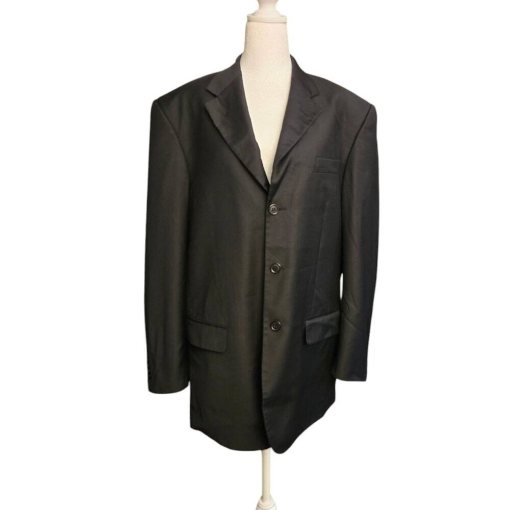 Firado Vintage Men's Size R42 Black 100% Wool Suit Jacket Blazer